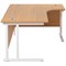 Jemini 1600mm Corner Desk, Right Hand, White Double Cantilever Legs, Oak