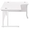 Jemini 1600mm Corner Desk, Right Hand, White Double Cantilever Legs, White