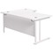 Jemini 1600mm Corner Desk, Right Hand, White Double Cantilever Legs, White