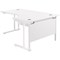 Jemini 1600mm Corner Desk, Right Hand, White Double Cantilever Legs, White