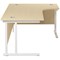 Jemini 1600mm Corner Desk, Right Hand, White Double Cantilever Legs, Maple