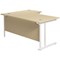 Jemini 1600mm Corner Desk, Right Hand, White Double Cantilever Legs, Maple