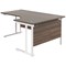 Jemini 1600mm Corner Desk, Right Hand, White Double Cantilever Legs, Walnut