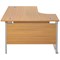 Jemini 1800mm Corner Desk, Left Hand, Silver Double Cantilever Legs, Oak