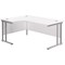 Jemini 1800mm Corner Desk, Left Hand, Silver Double Cantilever Legs, White