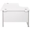 Jemini 1800mm Corner Desk, Left Hand, Silver Double Cantilever Legs, White