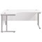 Jemini 1800mm Corner Desk, Left Hand, Silver Double Cantilever Legs, White