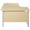 Jemini 1800mm Corner Desk, Left Hand, Silver Double Cantilever Legs, Maple