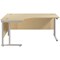 Jemini 1800mm Corner Desk, Left Hand, Silver Double Cantilever Legs, Maple