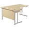 Jemini 1800mm Corner Desk, Left Hand, Silver Double Cantilever Legs, Maple