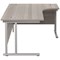 Jemini 1800mm Corner Desk, Right Hand, Silver Double Cantilever Legs, Grey Oak