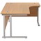 Jemini 1800mm Corner Desk, Right Hand, Silver Double Cantilever Legs, Oak