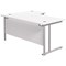 Jemini 1800mm Corner Desk, Right Hand, Silver Double Cantilever Legs, White