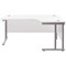 Jemini 1800mm Corner Desk, Right Hand, Silver Double Cantilever Legs, White