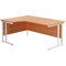 Jemini 1800mm Corner Desk, Left Hand, White Double Cantilever Legs, Beech