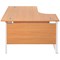 Jemini 1800mm Corner Desk, Left Hand, White Double Cantilever Legs, Beech