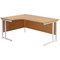 Jemini 1800mm Corner Desk, Left Hand, White Double Cantilever Legs, Oak