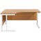 Jemini 1800mm Corner Desk, Left Hand, White Double Cantilever Legs, Oak