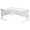 Jemini 1800mm Corner Desk, Left Hand, White Double Cantilever Legs, Oak