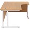 Jemini 1800mm Corner Desk, Right Hand, White Double Cantilever Legs, Oak