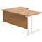 Jemini 1800mm Corner Desk, Right Hand, White Double Cantilever Legs, Oak