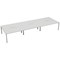 Jemini 6 Person Bench Desk, Back to Back, 6 x 1200mm (800mm Deep), White Frame, White