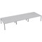 Jemini 6 Person Bench Desk, Back to Back, 6 x 1200mm (800mm Deep), White Frame, White