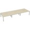 Jemini 6 Person Bench Desk, Back to Back, 6 x 1200mm (800mm Deep), White Frame, Maple