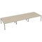 Jemini 6 Person Bench Desk, Back to Back, 6 x 1200mm (800mm Deep), White Frame, Maple