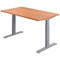 Jemini Sit-Stand Desk, Silver Leg, 1200mm, Beech Top