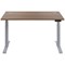 Jemini Sit-Stand Desk, Silver Leg, 1200mm, Walnut Top