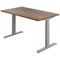 Jemini Sit-Stand Desk, Silver Leg, 1200mm, Walnut Top