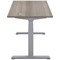 Jemini Sit-Stand Desk, Silver Leg, 1200mm, Grey Oak Top