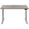 Jemini Sit-Stand Desk, Silver Leg, 1200mm, Grey Oak Top