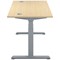 Jemini Sit-Stand Desk, Silver Leg, 1200mm, Maple Top