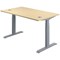 Jemini Sit-Stand Desk, Silver Leg, 1200mm, Maple Top