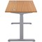 Jemini Sit-Stand Desk, Silver Leg, 1200mm, Oak Top