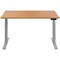 Jemini Sit-Stand Desk, Silver Leg, 1200mm, Oak Top