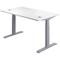 Jemini Sit-Stand Desk, Silver Leg, 1200mm, White Top