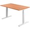 Jemini Sit-Stand Desk, White Leg, 1200mm, Beech Top