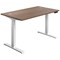 Jemini Sit-Stand Desk, White Leg, 1200mm, Walnut Top