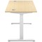 Jemini Sit-Stand Desk, White Leg, 1200mm, Maple Top