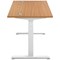 Jemini Sit-Stand Desk, White Leg, 1200mm, Oak Top