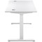 Jemini Sit-Stand Desk, White Leg, 1200mm, White Top