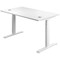 Jemini Sit-Stand Desk, White Leg, 1200mm, White Top