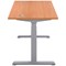 Jemini Sit-Stand Desk, Silver Leg, 1400mm, Beech Top