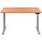 Jemini Sit-Stand Desk, Silver Leg, 1400mm, Beech Top