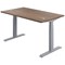 Jemini Sit-Stand Desk, Silver Leg, 1400mm, Walnut Top