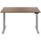 Jemini Sit-Stand Desk, Silver Leg, 1400mm, Walnut Top