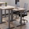 Jemini Sit-Stand Desk, Silver Leg, 1400mm, Walnut Top